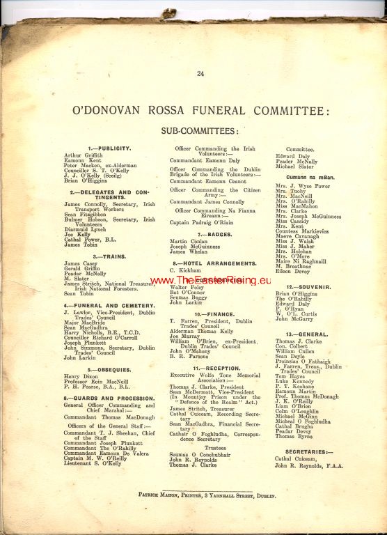 O'Donovan Rosa Funeral ommittee